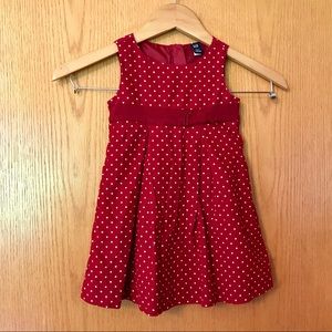 Baby gap red polka dot dress w bow sash 2T